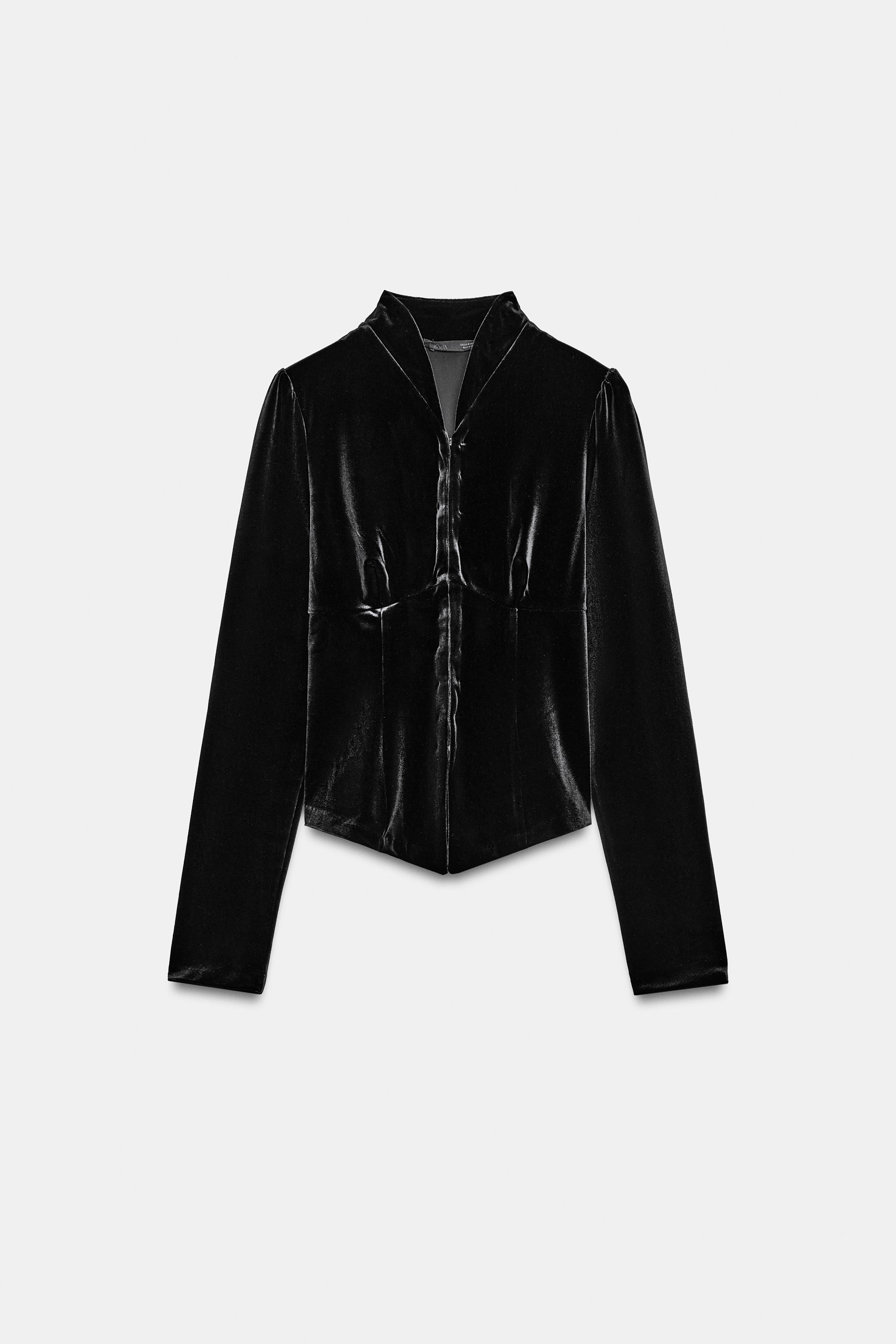 Zara KADİFE FIT KESİM CEKET görsel 6