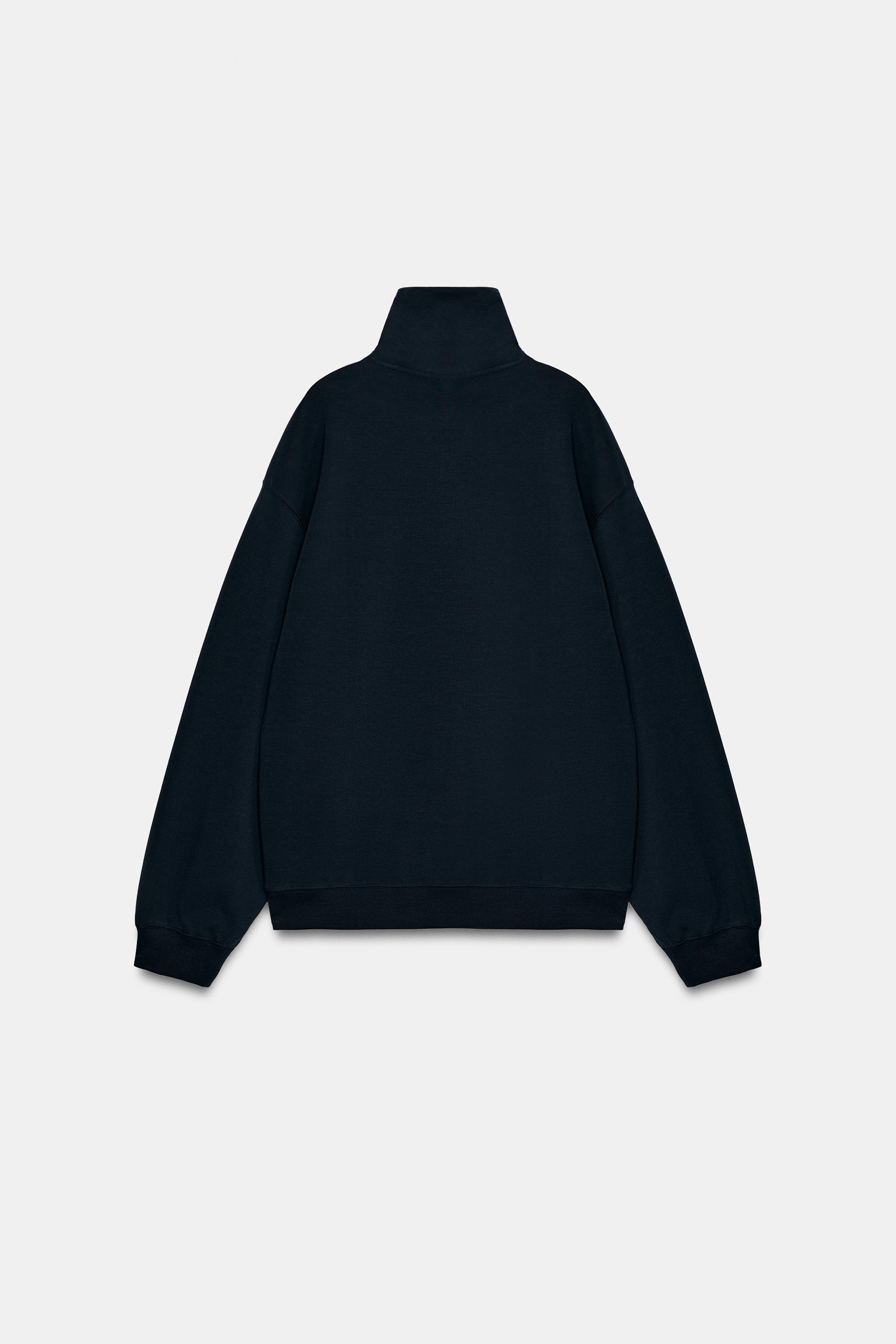 Zara FERMUARLI İNTERLOK SWEATSHIRT görsel 8
