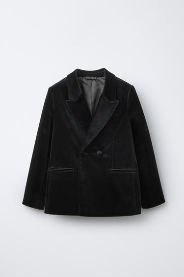 VELVET SUIT BLAZER - Black by Zara