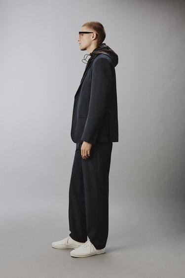 NON-IRON TECHNICAL SUIT TROUSERS - Navy blue by Zara - Image 3