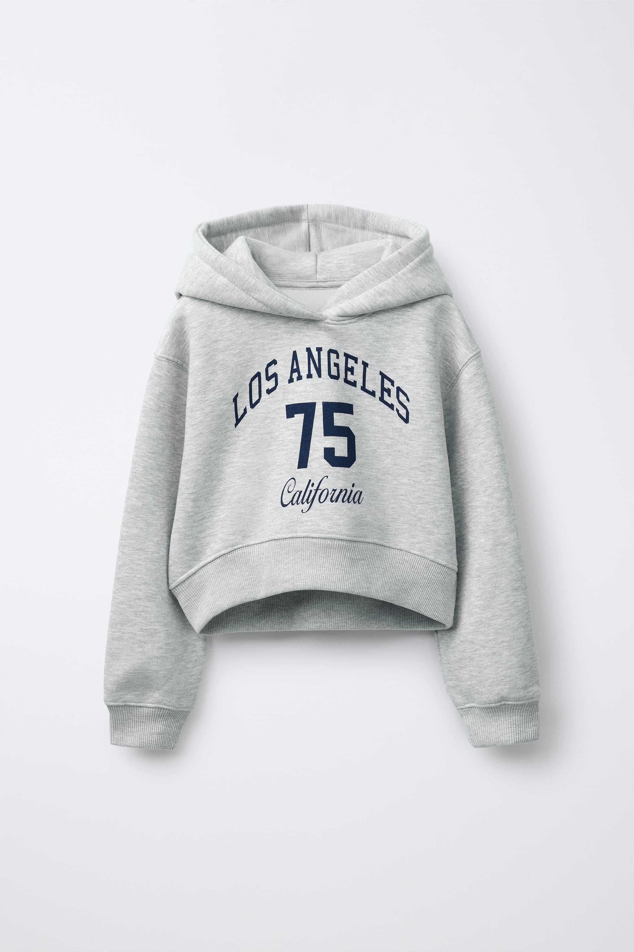 NUMBER CROPPED HOODIE - Grey marl | ZARA Australia