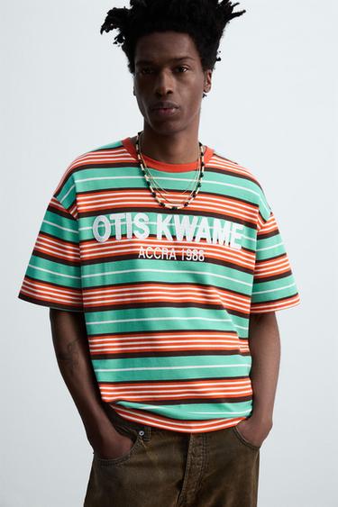 CAMISETA RAYAS BORDADOS © OTIS KWAME KYE QUAICOE - Verde de Zara