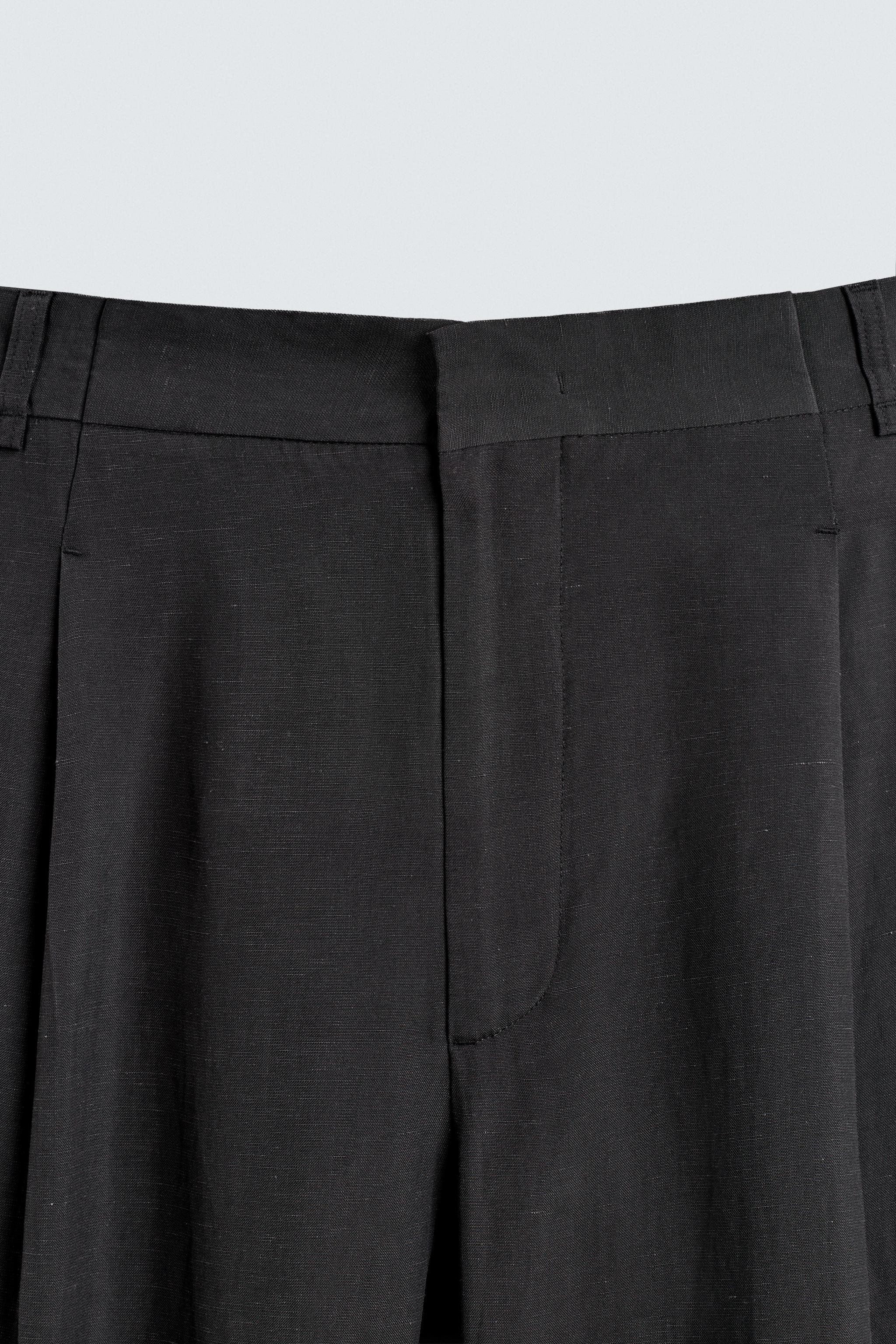 RELAXED FIT WIDE LEG SUIT PANTS