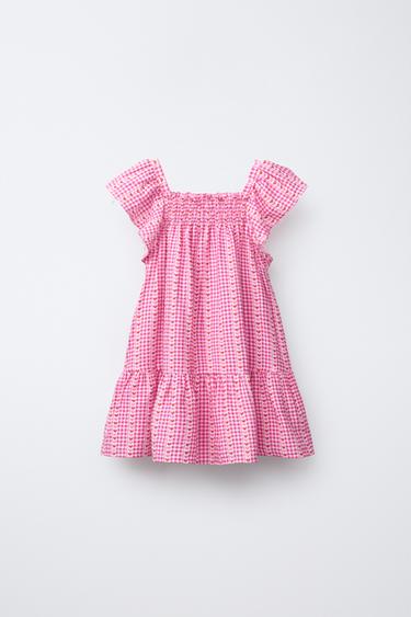 CHECK AND HEART PRINT DRESS - Pink by Zara - Image 0