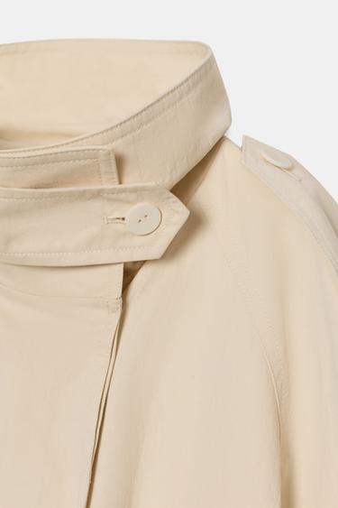 ZW COLLECTION HIGH NECK TRENCH COAT - Butter by Zara - Image 8