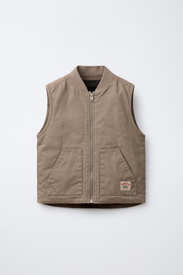 COLETE DE SARJA ETIQUETA - Bege da Zara