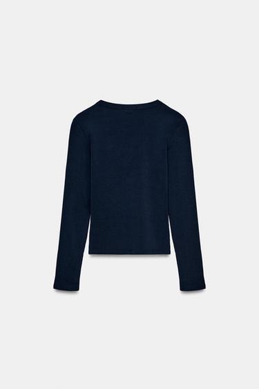 T-SHIRT BRODÉ ST. MORITZ® - Bleu marine de Zara - Image 4