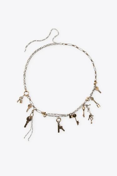 Zara COMBINED METAL KEY BELT - Gold / Silver