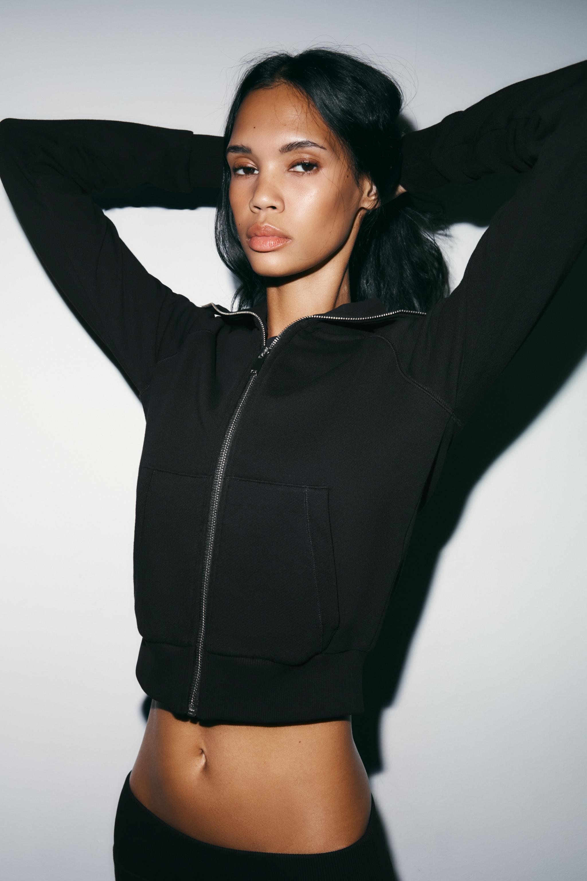 ZIPPERED PLUSH JACKET - Black | ZARA United States