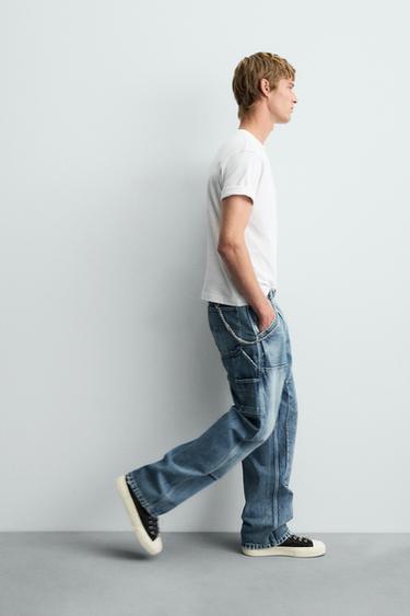 JEAN CARPENTER EFFET DÉLAVÉ - Bleu de Zara - Image 5
