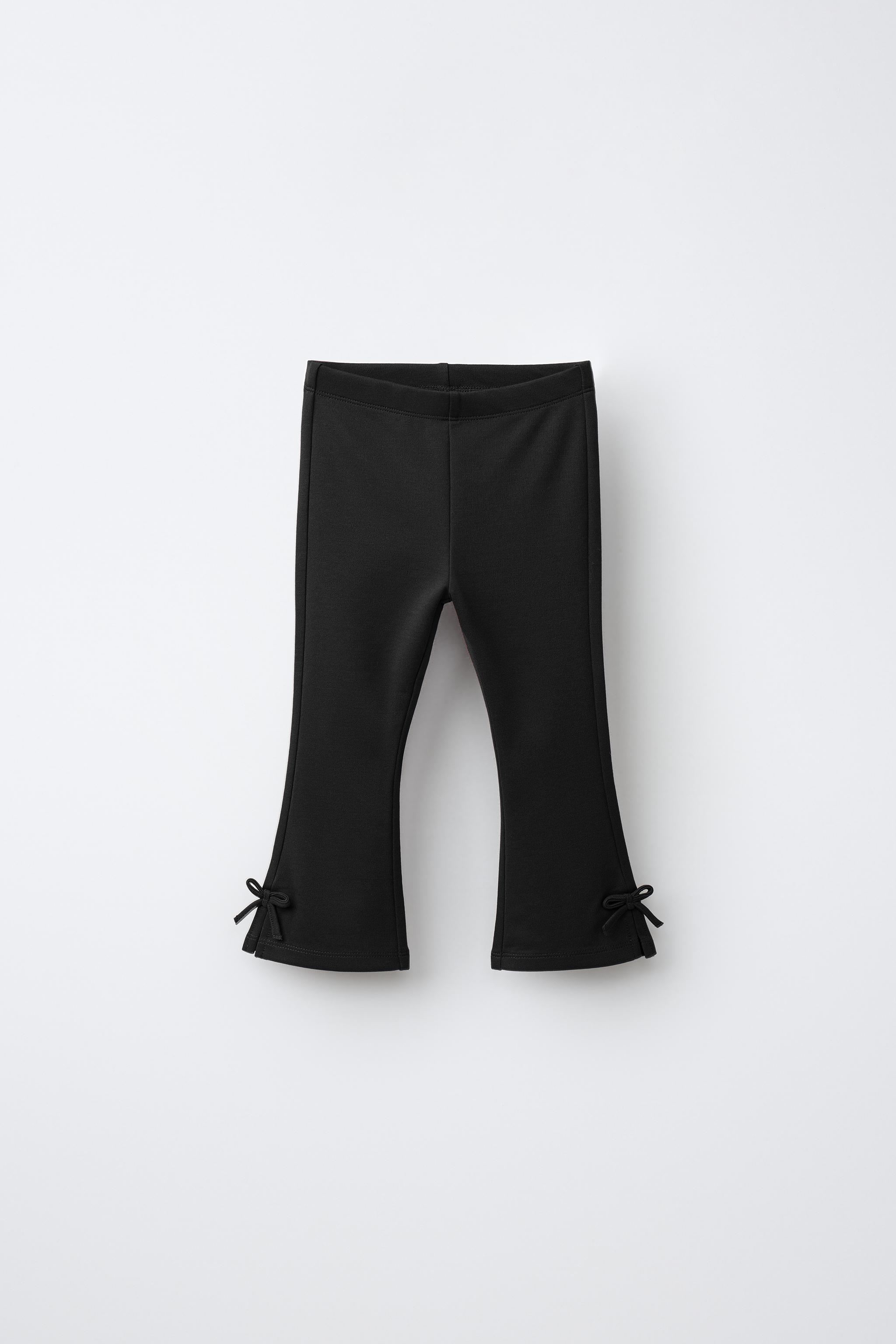 PUNTO ROMA FLARE LEGGINGS WITH BOWS — Black
