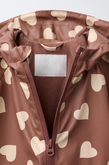 WATER-RESISTANT PRINTED RUBBERISED RAINCOAT - Pink by Zara - Image 5
