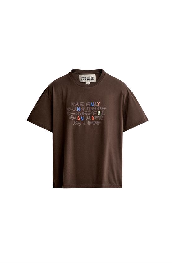 Koszulka cropped fit z napisem „amor”