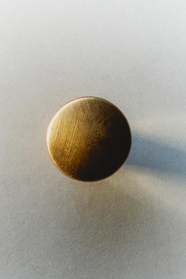Zara SET OF ROUND BRASS KNOBS (SET OF 2) - Golden