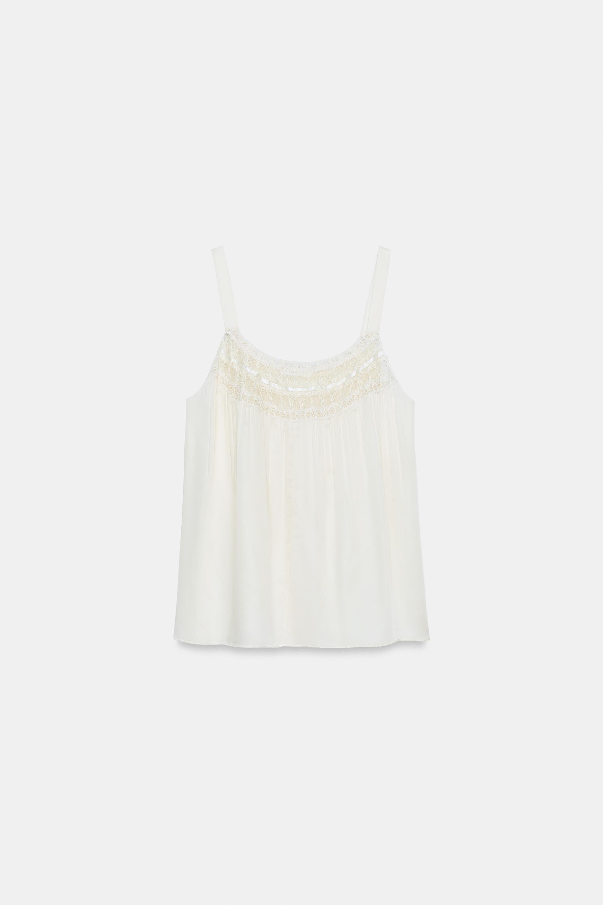 ZW COLLECTION LACE SATIN EFFECT TOP