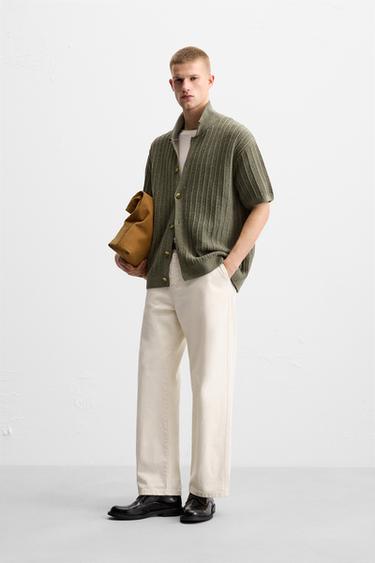 CHEMISE EN MAILLE STRUCTURÉE - Kaki de Zara - Image 3