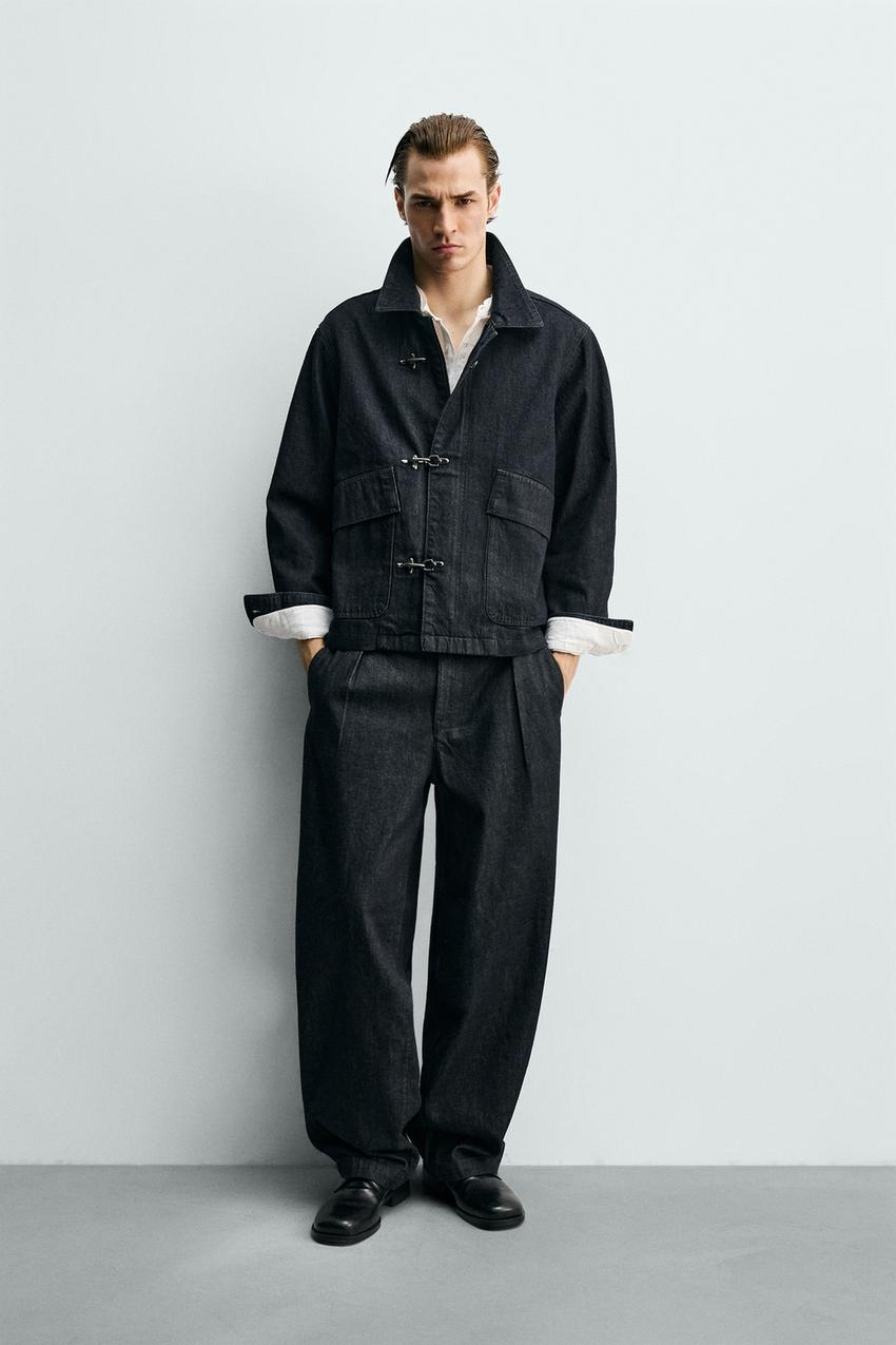 トグルボタン付きデニムジャケット - インディゴブルー | ZARA Japan 