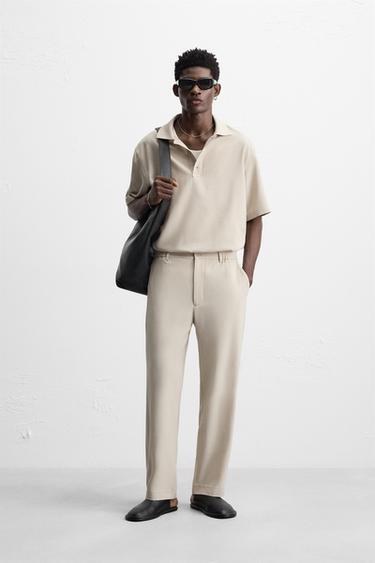 STRAIGHT-LEG TROUSERS - Mink by Zara