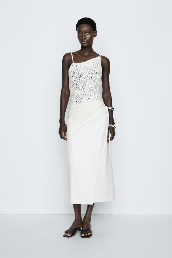 Zara Open-knit asymmetric top - STUDIO - Oyster-white - Image 0