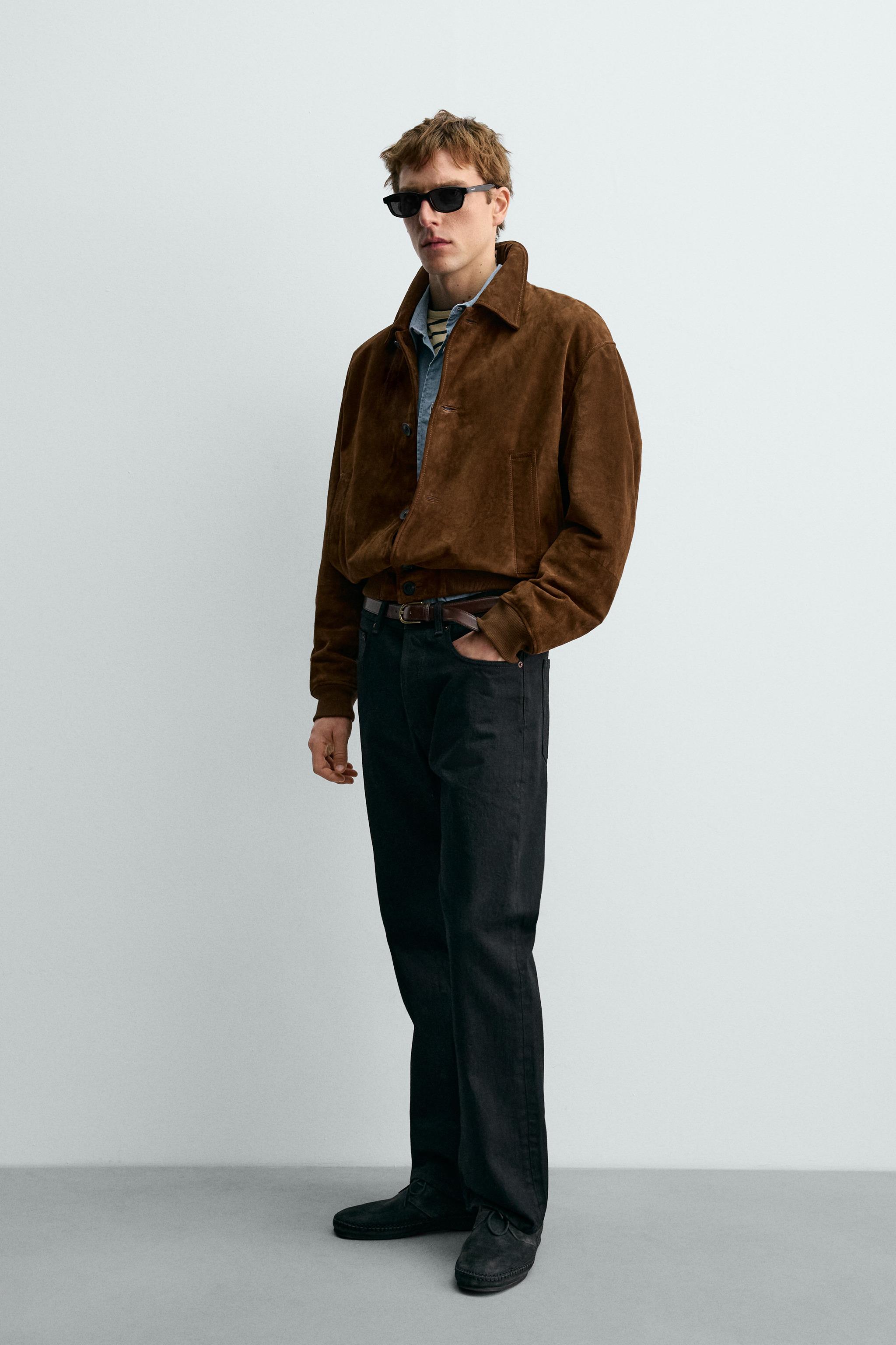 AARON LEVINE X ZARA CROPPED SUEDE LEATHER JACKET