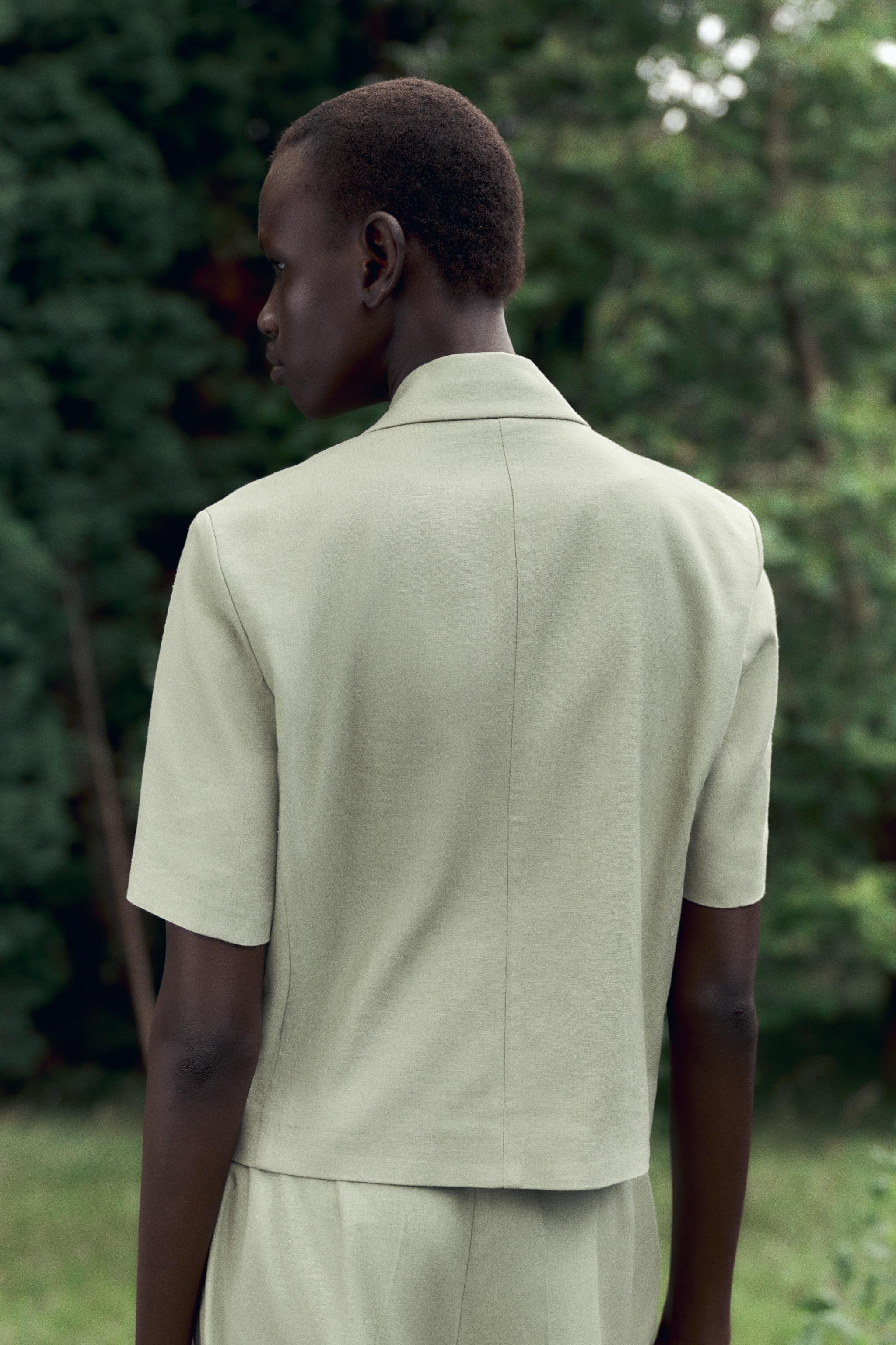LINEN SHORT SLEEVE BLAZER