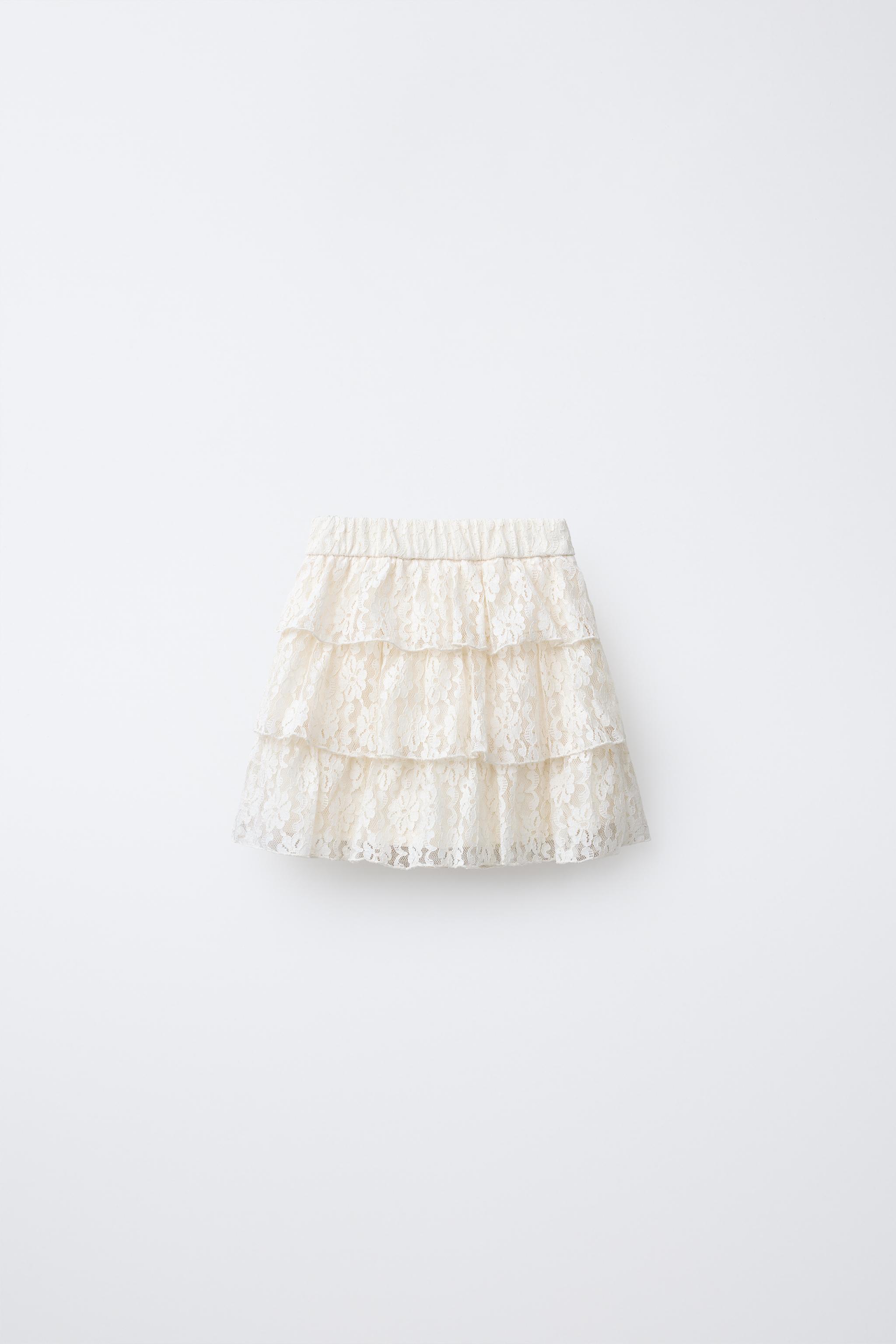 レースフリルスカート - エクリュ | ZARA Japan / 日本