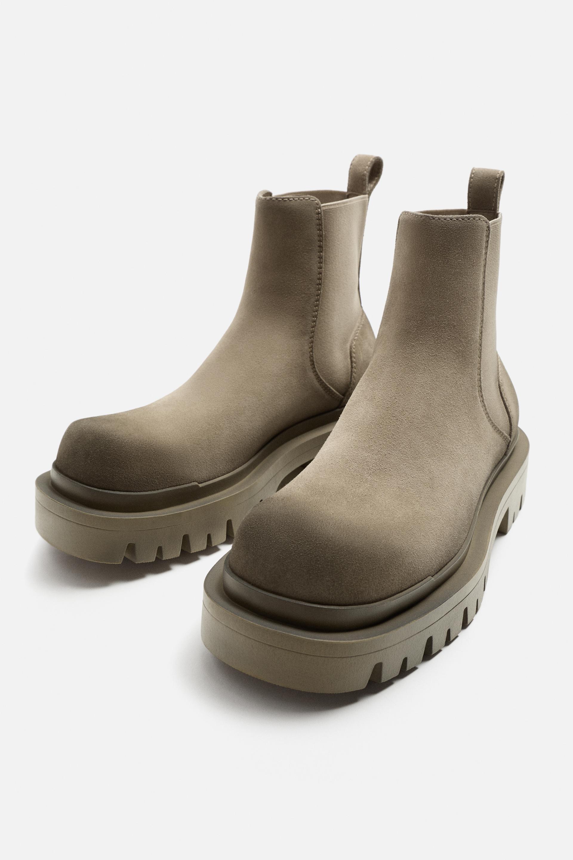Chunky boots leather hotsell