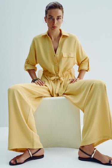 WIDE FLOWING TROUSERS - Yellow by Zara - Image 0