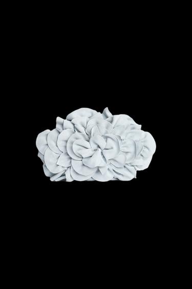 Zara LEATHER FLOWER CLUTCH LIMITED EDITION - Blue