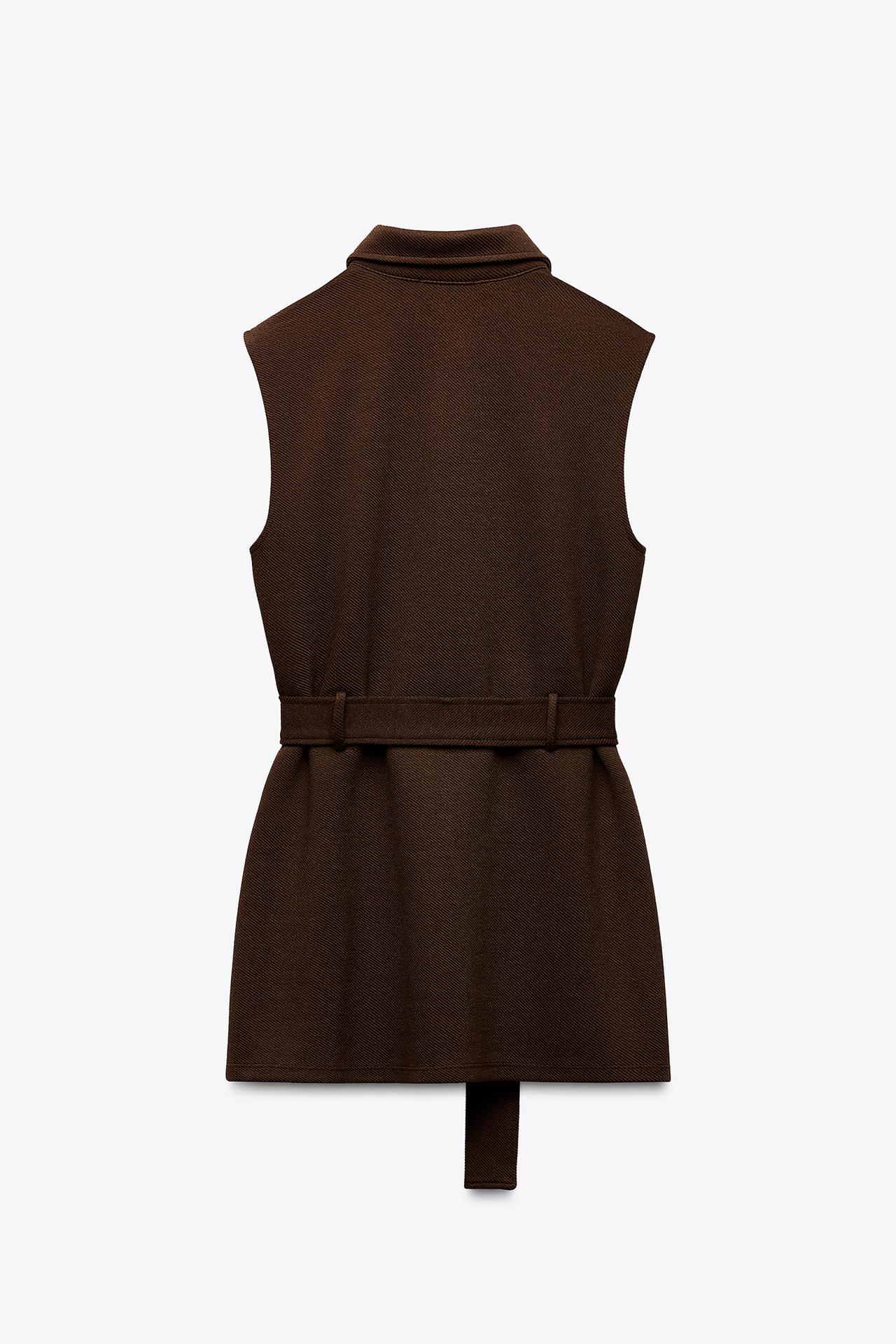 TWILL BELTED VEST
