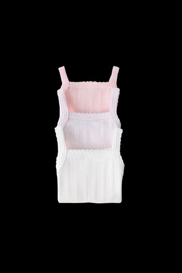3-PACK OF RIBBED CUT-OUT BODYSUITS - Pink by Zara