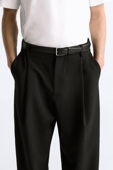 CINTURÓN PIEL VESTIR - Negro de Zara - Imagen 0