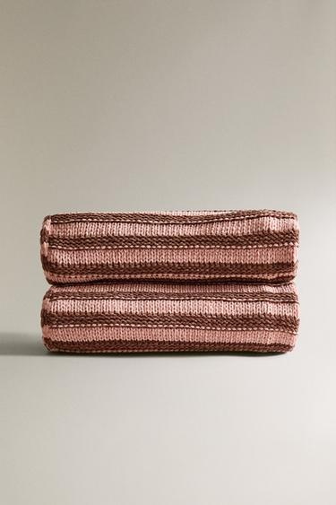 Zara CHILDREN'S STRIPED CHENILLE BLANKET - Pink