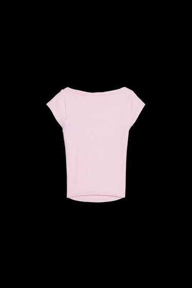 SHIRT MIT U-BOOT-AUSSCHNITT - Rosa von Zara