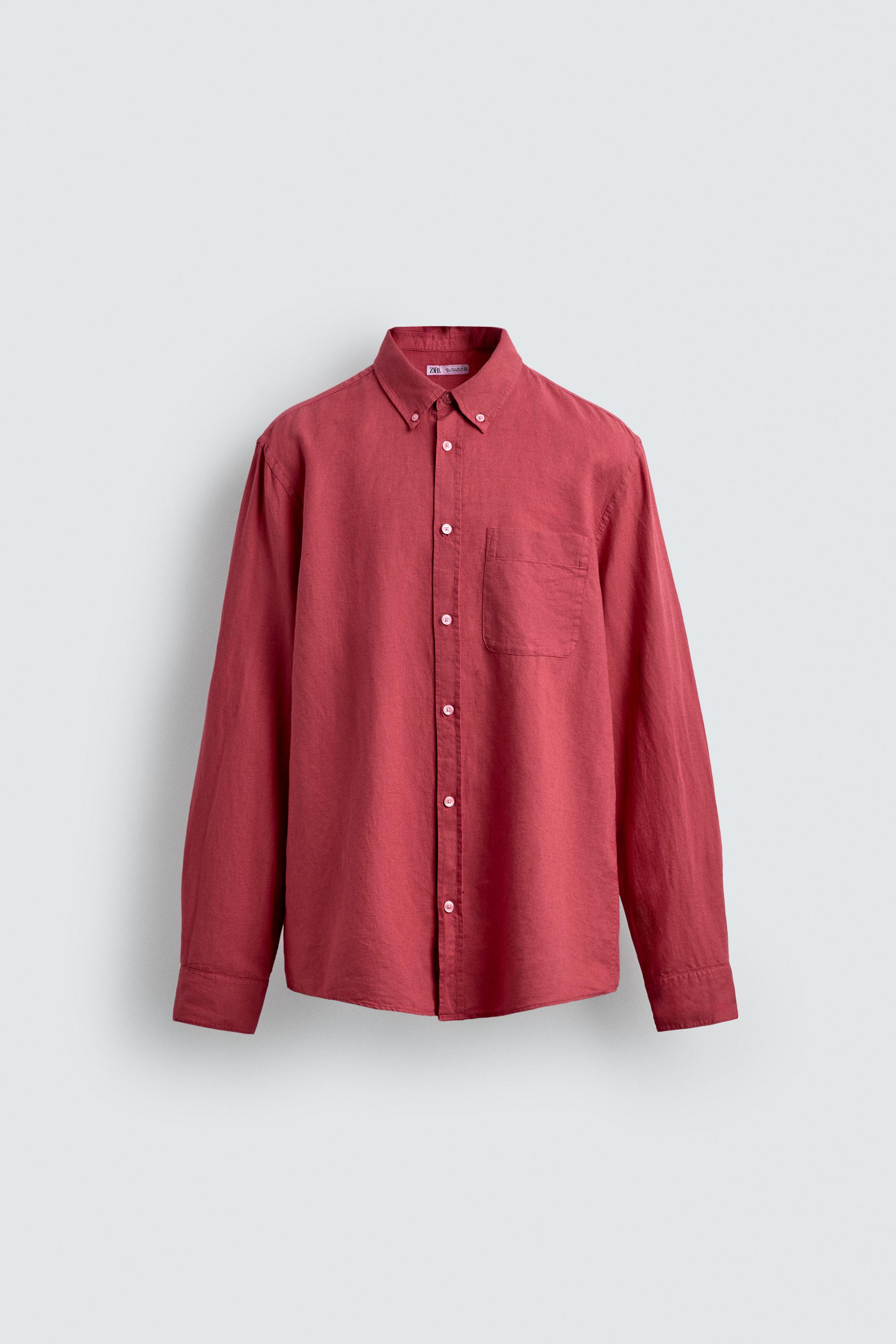 REGULAR FIT LINEN - COTTON SHIRT