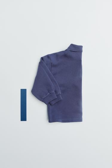 POLO SHIRT SWEATSHIRT WITH LABEL - Bluish by Zara - Image 5