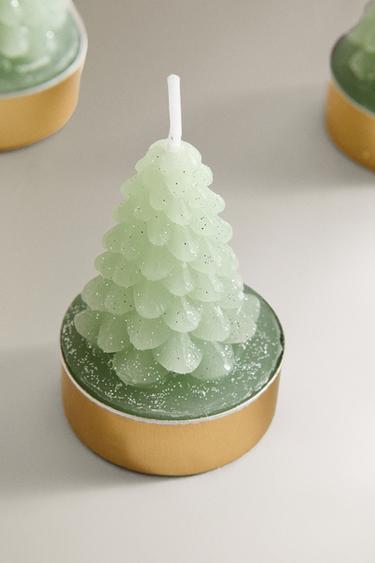 PACK OF CHRISTMAS TREE CANDLES (PACK OF 6) - Light green by Zara - Image 2