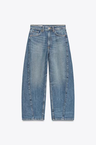 JEAN TRF BAGGY BALLON TAILLE MI-HAUTE - Bleu de Zara