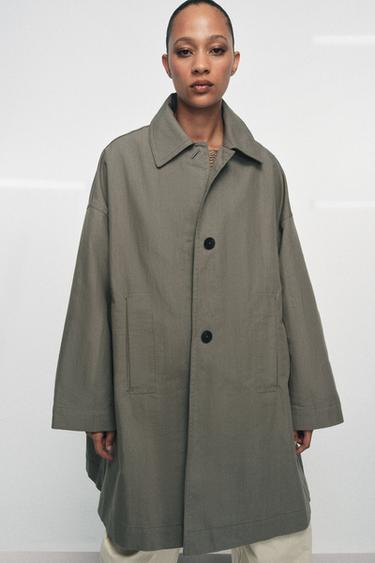TRENCH OVERSIZE ZW COLLECTION - Gris grenat de Zara - Image 1