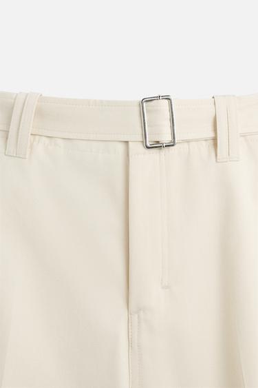 PANTALON STRAIGHT FIT À CEINTURE LIMITED EDITION - Écru de Zara - Image 9