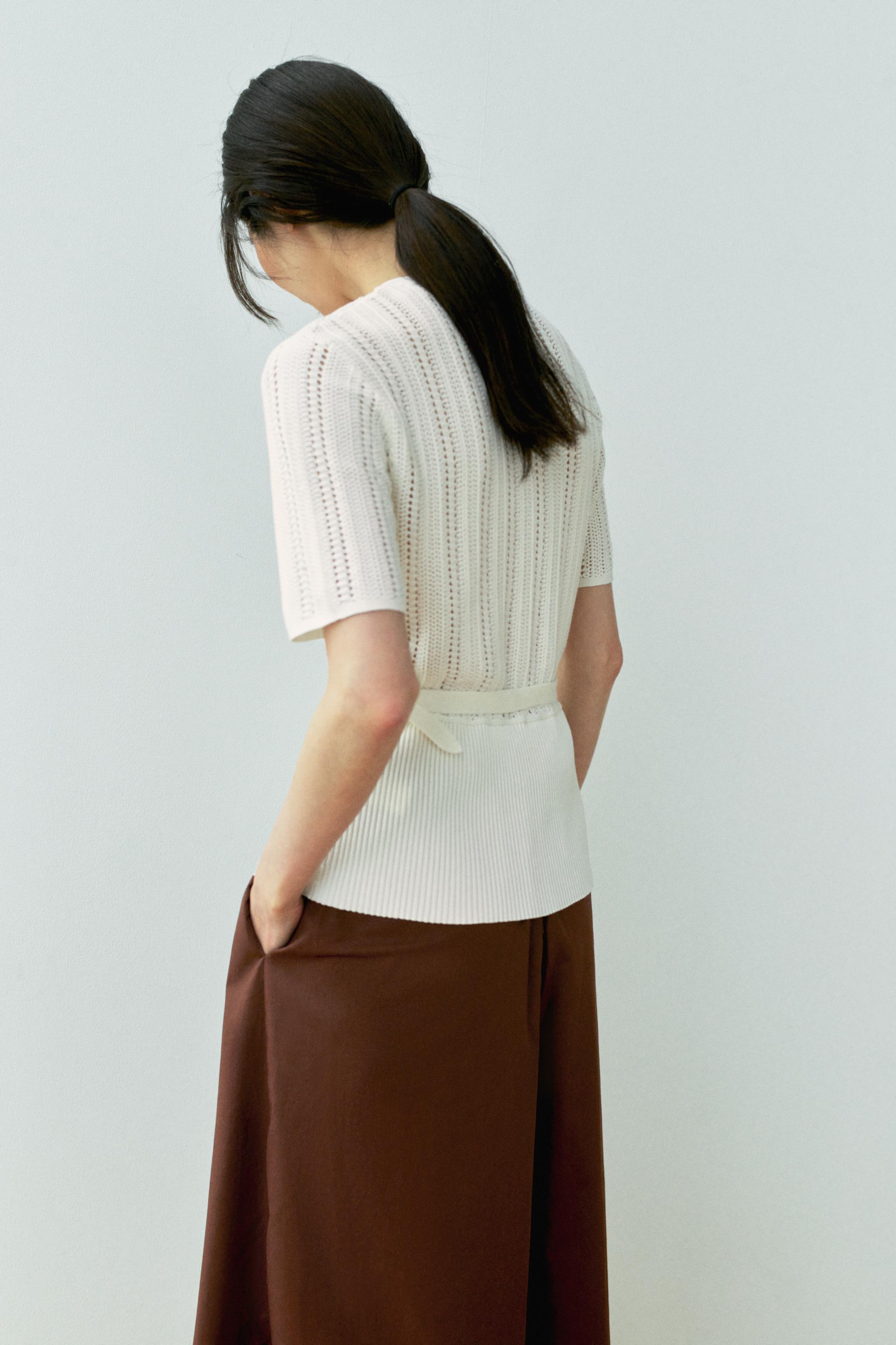 ZARA ポワンテルニットベルトジャケット 0244/002 ポワンテルニットベルトジャケット - エクリュ | ZARA Japan / 日本
