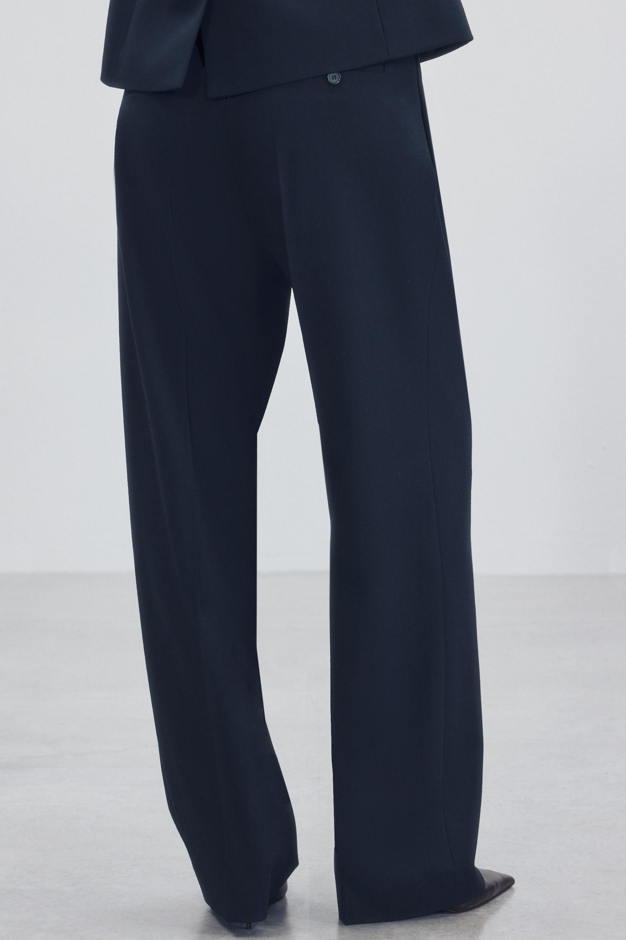 ZW COLLECTION PLEATED PANTS - Navy blue | ZARA United States
