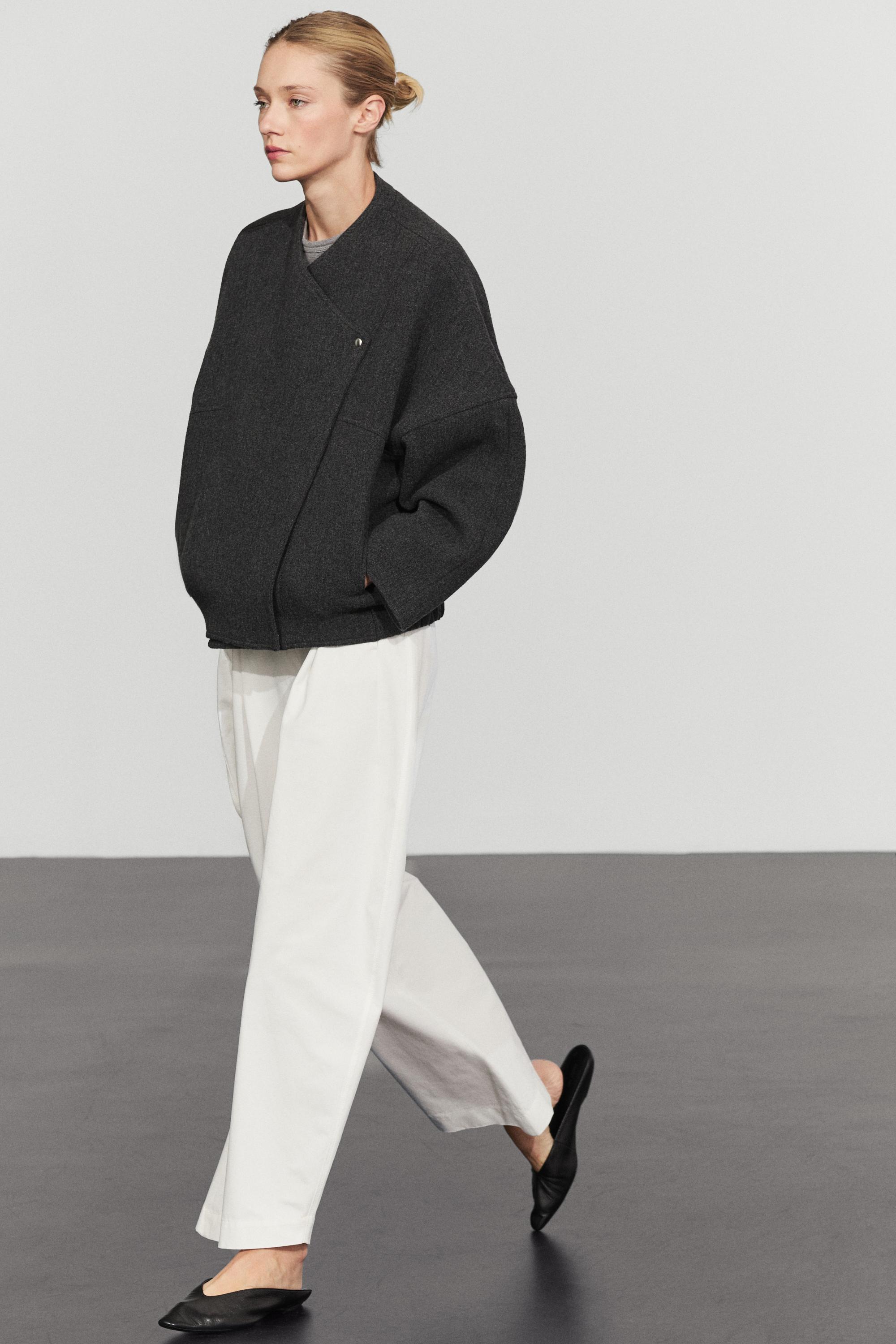 Wool blend bomber jacket