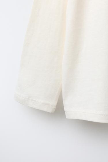 T-SHIRT VARSITY OURS BRODÉ - Blanc de Zara - Image 3