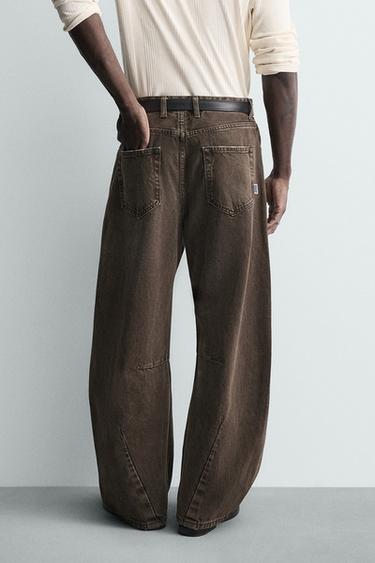 PANTALON BARREL FIT DÉLAVÉ - Marron de Zara - Image 2