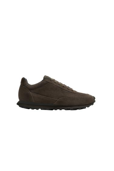CASUAL LEATHER TRAINERS - Brown by Zara