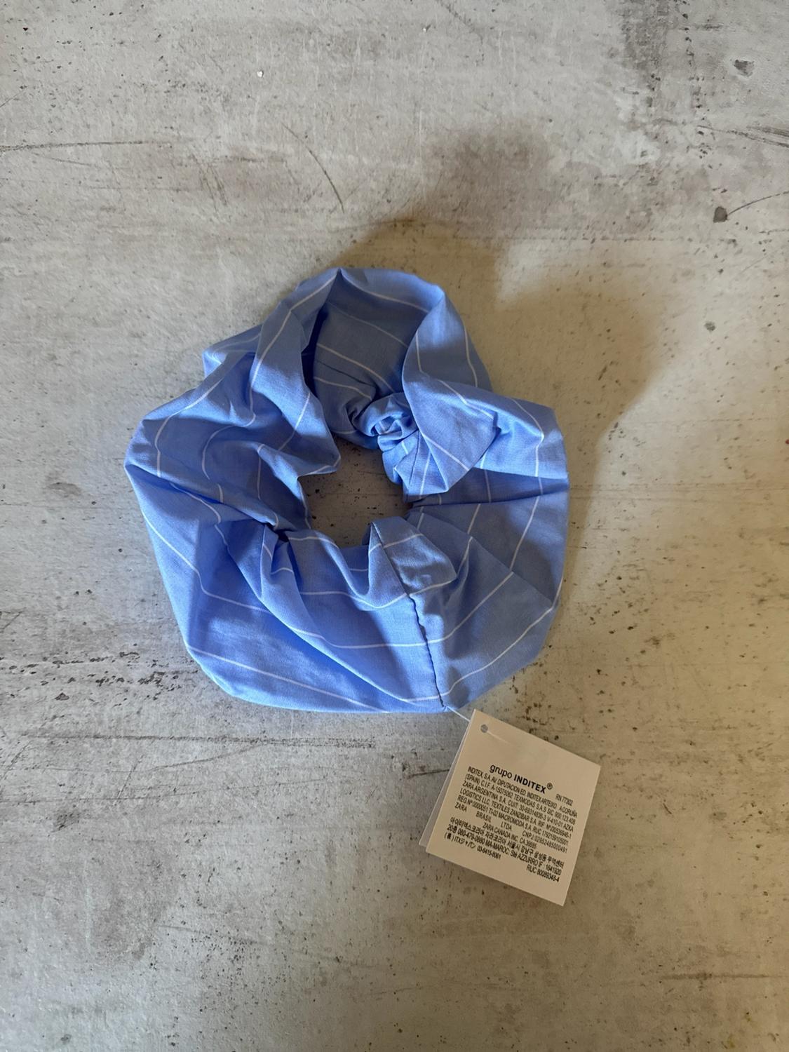 STRIPED POPLIN SHIRT WITH SCRUNCHIE - Image 5