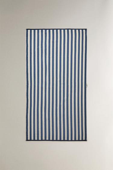 REVERSIBLE STRIPED BEACH TOWEL - Blues by Zara