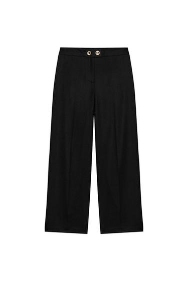 PANTALON BOTONES - Negro de Zara