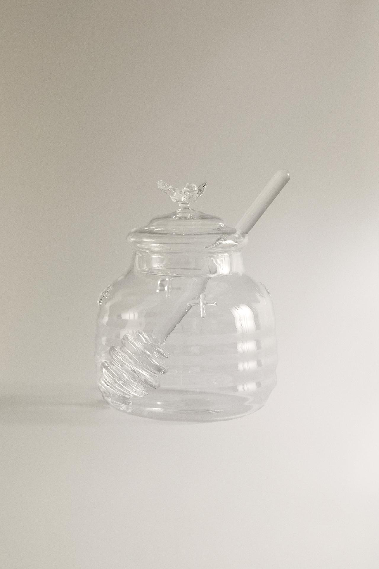 BUMBLEBEE BOROSILICATE GLASS HONEY JAR — Transparent